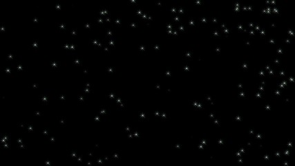 A calm starry night background. Rendered big eight-points stars.
