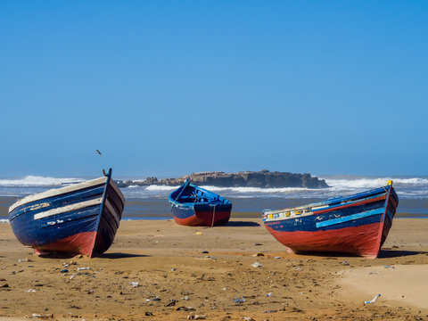 Fishing boats on Bhaibah beach? Morocco