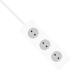 Electric extension cord. Vector illustration.