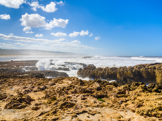 Stormy surf on Bhaibah beach, Morocco