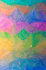 Fototapeta premium Illustration of abstract Blue, Green, Yellow And Red Bristle Brush Oil Paint Vertical background.