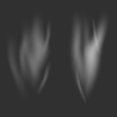 Smoke and steam on a transparent