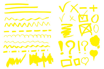 Hand drawn highlighter set