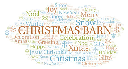 Fototapeta premium Christmas Barn word cloud.