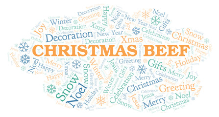 Obraz premium Christmas Beef word cloud.