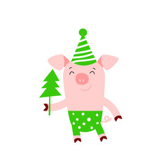Vector illustration of pig. Zodiac symbol of Chinese New Year 2019. Useful for calendar, diary, banner, greeting card. Vector isolated illustration for chinese new year.