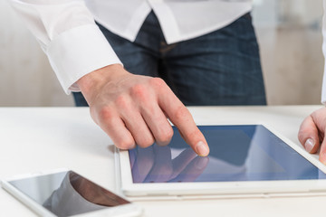 Man with tablet computer