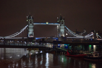 Tower Bridge London in the night.