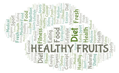 Obraz premium Healthy Fruits word cloud.