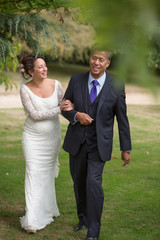 Father walking daughter to wedding