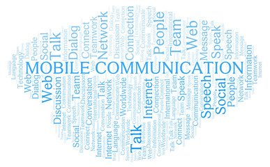 Obraz premium Mobile Communication word cloud.