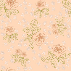Seamless pattern with roses. Vector illustration