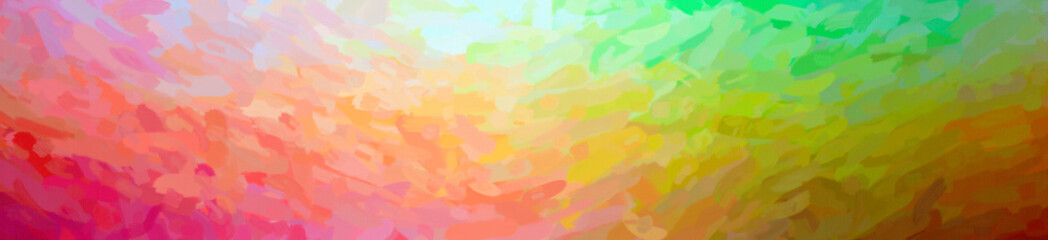 Illustration of abstract Orange, Green And Red Impressionist Impasto Banner background.
