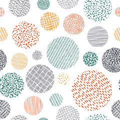 Cute seamless pattern in doodle style. Print for textiles drawn by hand. Vector illustration.
