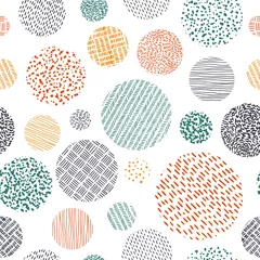 Behang Cirkels Leuk naadloos patroon in krabbelstijl. Afdrukken voor textiel met de hand getekend. Vector illustratie.