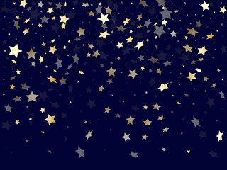 Gold falling star sparkle elements of glitter gradient vector background.