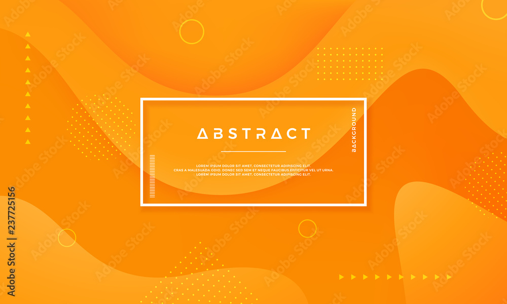 Poster Vector background of Orange Yellow Circle. Abstract vector background with 3d style.Dynamic background with the concept of contours.