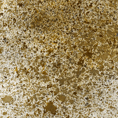 Yellow watercolor and ink paper textures on white background. Chaotic stylish abstract organic design.