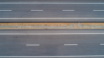 Aerial view of empty road - highway