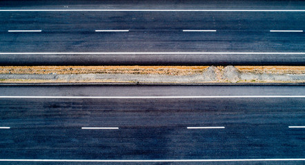 Aerial view of empty road - highway