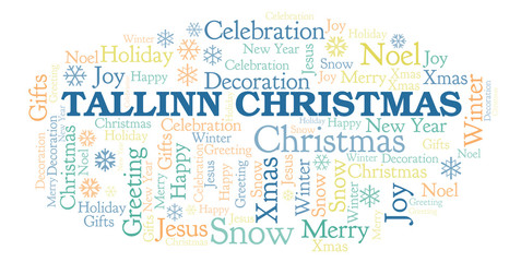 Obraz premium Tallinn Christmas word cloud.