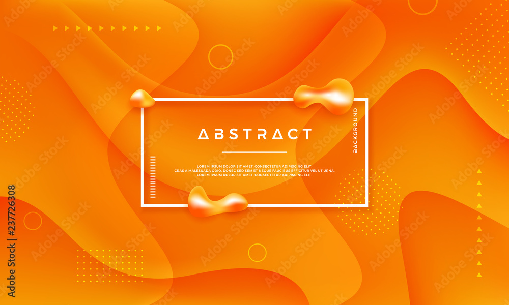 Poster vector background of orange yellow circle. abstract vector background with 3d style.dynamic backgrou