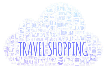 Obraz premium Travel Shopping word cloud.