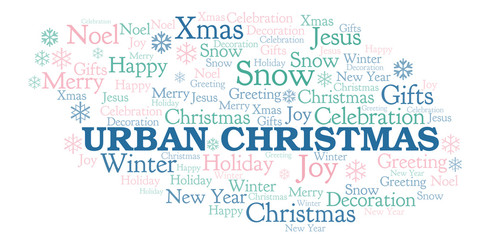 Fototapeta premium Urban Christmas word cloud.