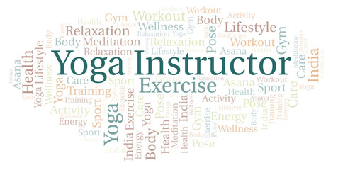 Fototapeta premium Yoga Instructor word cloud.