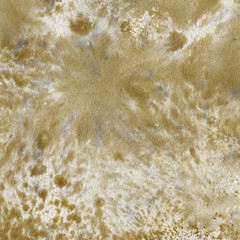 Yellow watercolor and ink paper textures on white background. Chaotic stylish abstract organic design.