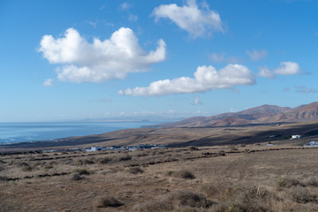 Sea and volcanic coast, Lanzarote Island, Spain