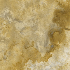 Yellow watercolor texture with abstract washes and brush strokes on the white paper background.