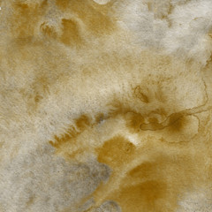 Yellow watercolor texture with abstract washes and brush strokes on the white paper background.