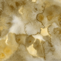 Yellow watercolor texture with abstract washes and brush strokes on the white paper background.