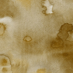 Yellow watercolor texture with abstract washes and brush strokes on the white paper background.