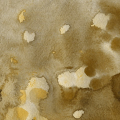 Yellow watercolor texture with abstract washes and brush strokes on the white paper background.