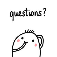 Obraz premium wn with cute marshmallow in thoughts for prints posters banners t shirts psychology and psychotherapy