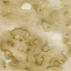Yellow watercolor texture with abstract washes and brush strokes on the white paper background.