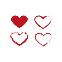 Heart symbol icon. Simple element illustration. Heart concept symbol design. Can be used for web and mobile UI and UX. Set of filled and outlined hearts.