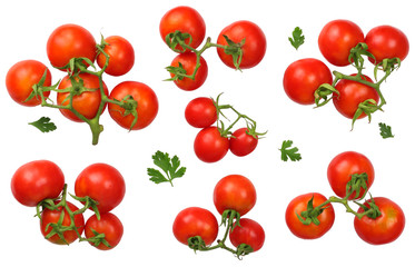 Tomato isolated on white, top view