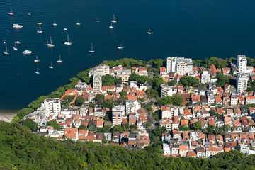 Aerial View of Urca Neighborhood in the City of Rio de Janeiro, Brazil