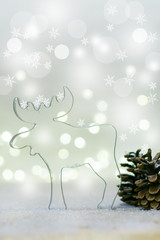 Christmas, Elk, Reindeer, Weihnachten, Elch, Rentier, Hochformat, Schnee, Textraum, copy space