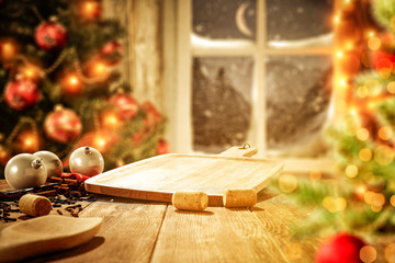 Table background and christmas time 