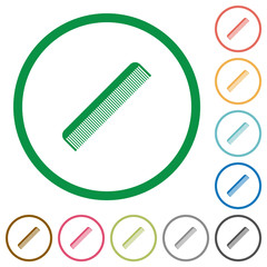 Simple comb flat icons with outlines