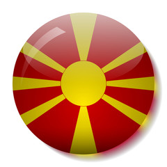 Macedonian flag glass button vector illustration