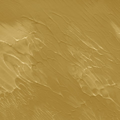 Gold acrylic paper textures on white background. Chaotic stylish abstract organic design.