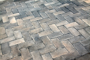 gray brick paved ground
