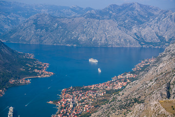 Fototapeta na wymiar Cruise ship at bay Kotor in Montenegro