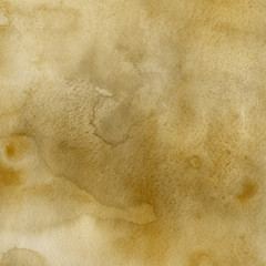 Yellow watercolor and ink paper textures on white background. Chaotic stylish abstract organic design.