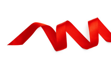 Red ribbon isolated on white